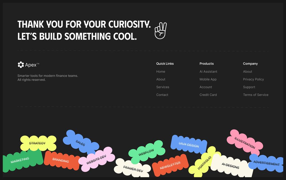 Apex — Footer preview